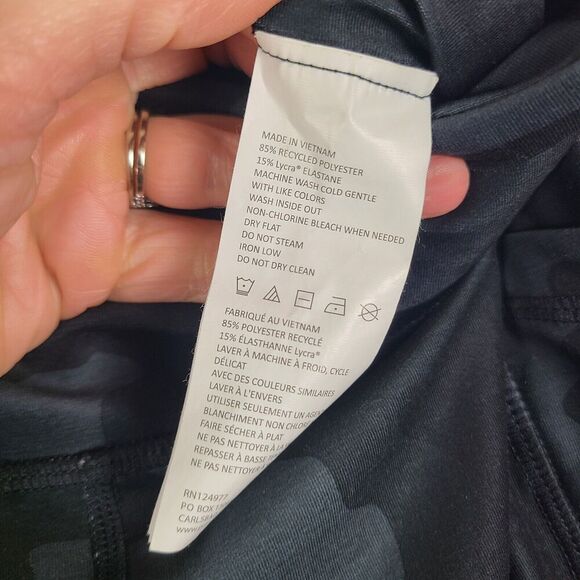 PrAna High Waist Electa Leggings Plus Pants With Pockets Black Camo Sz Large - Picture 6 of 8